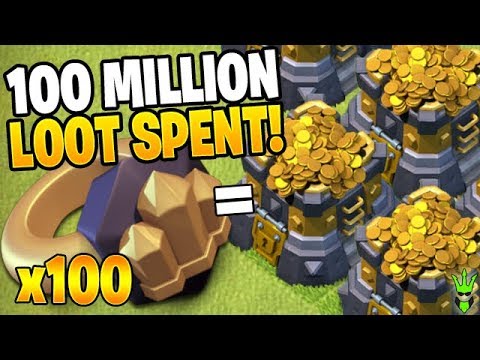 USING 100 WALL RINGS WORTH 100 MILLION LOOT! – Clash of Clans by Clash Bashing!!