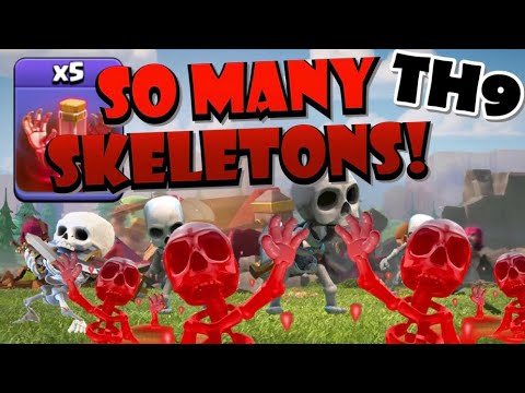 SO MANY SKELETON SPELLS! TH9 Skeleton Donut Lavaloon Attack Strategy! Best TH9 Attack Strategies by Clash with Eric – OneHive