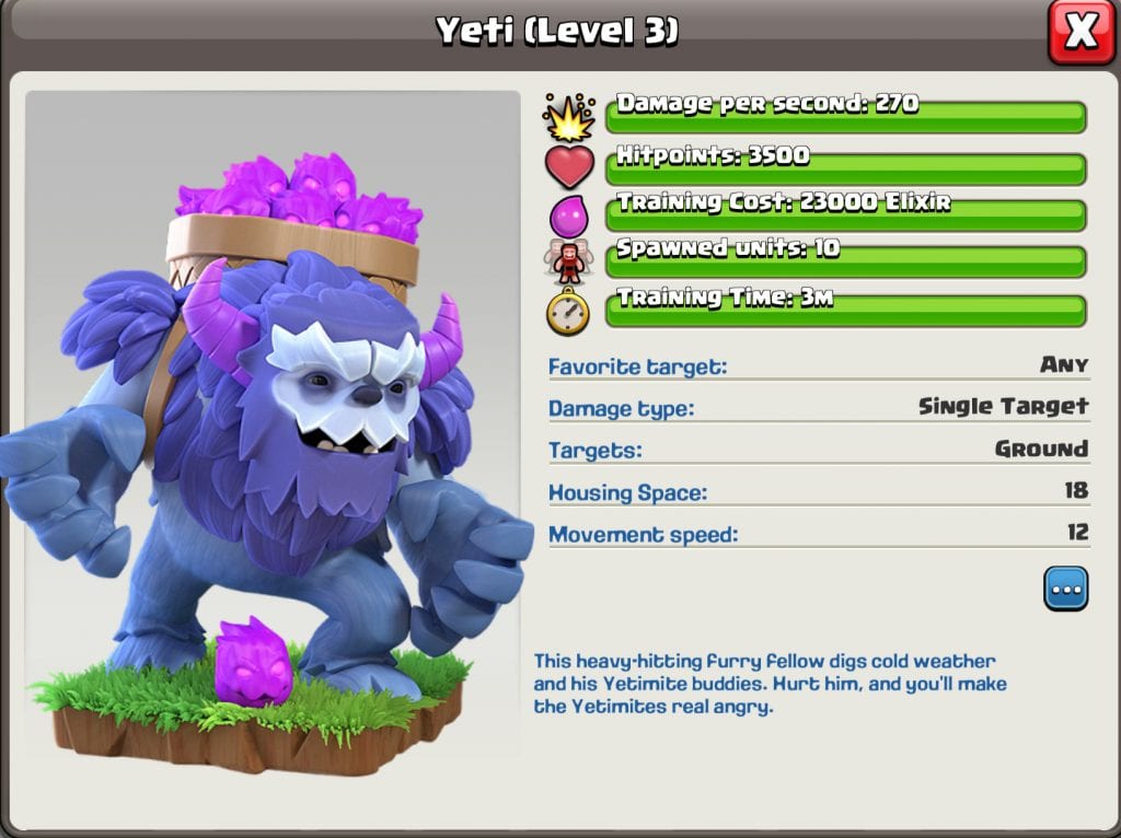 Yeti Level 3 Information