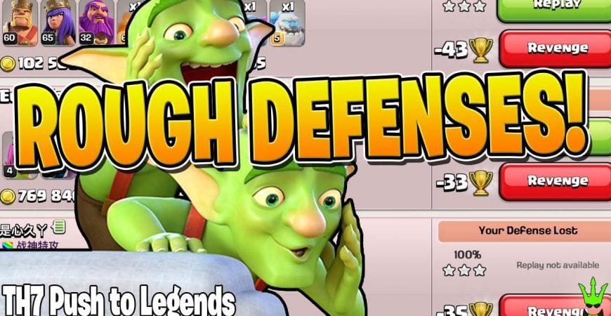 THESE DEFENSES HAVE BEEN ROUGH! – TH7 Push to Legends – Clash of Clans by Clash Bashing!!