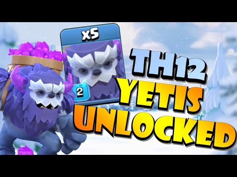 TH12 YETIS UNLOCKED FINALLY! Lets take them to WAR!!!! TH12 Yeti Smash with Siege Barracks! by Clash with Eric – OneHive