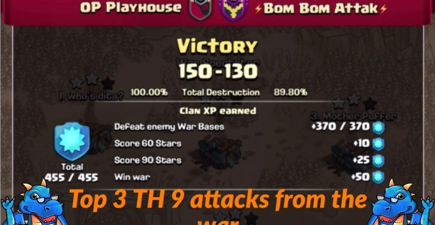 Town Hall 9 triples from a 50v50 perfect war | Clash of Clans by Clash Playhouse