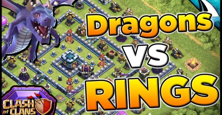 Triple Ring Bases with Dragons! Easiest way to do it at TH 13 | Clash of Clans by CarbonFin Gaming