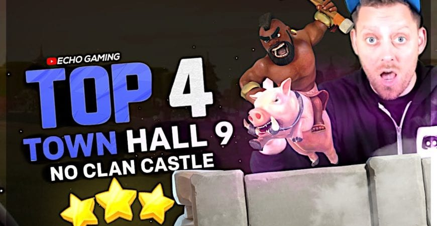 BEST Town Hall 9 Attacks with NO Clan Castle by ECHO Gaming