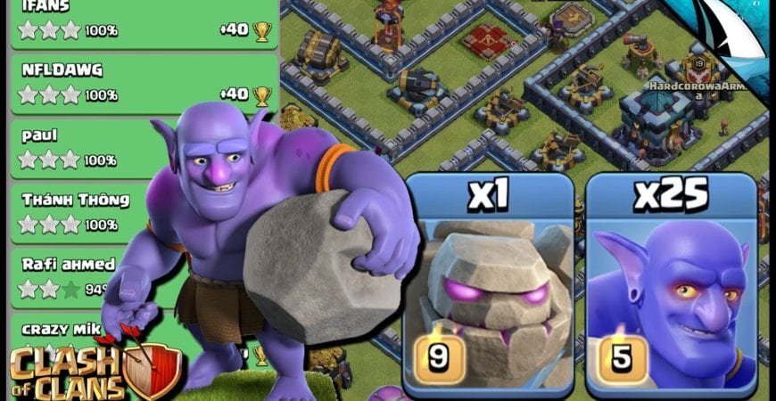 I just tried using 25 Bowlers & 1 Golem in Legends! Very Surprising! | Clash of Clans by CarbonFin Gaming