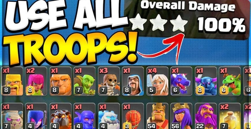 This Troll Army Works! 4 Town Hall Levels Use Every Troop Attack to 3 Star in Clash of Clans by Clash Attacks with Jo