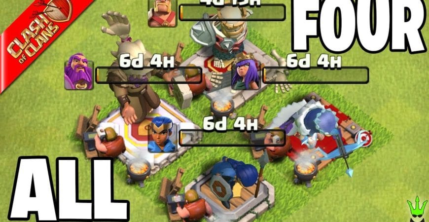 UPGRADING ALL 4 HEROES AT THE SAME TIME!! – Clash of Clans by Clash Bashing!!