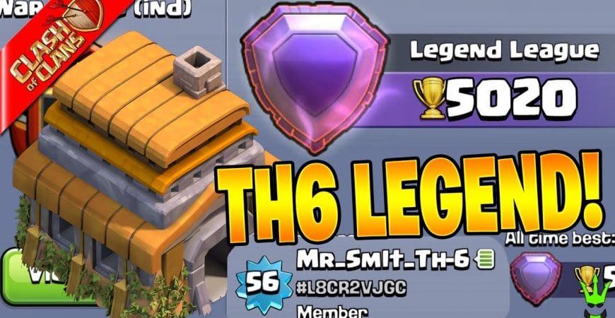 THE VERY FIRST TH6 LEGENDS LEAGUE PLAYER!! by Clash Bashing!!