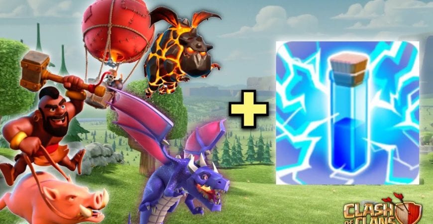 Lightning + Dragons, Hogs, LaLo – It All Works! (Clash of Clans) by Bisectatron Gaming