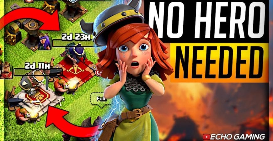 No Heroes are needed for this Town Hall 9 Attack by ECHO Gaming