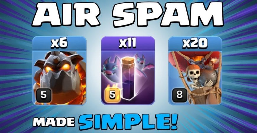 6 x LAVA HOUNDS + 11 x BAT SPELLS = AIR SPAM! NEW TH12 Attack Strategy | Clash of Clans by Sir Moose Gaming