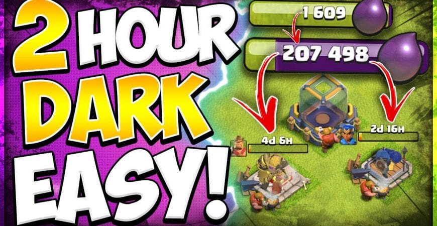 200k Dark Elixir = 2 Heroes in 2 Hours! How to Farm Dark Elixir 4 Rushed TH13 in Clash of Clans by Kenny Jo