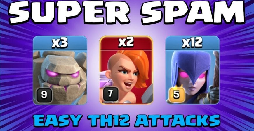 SUPER VALKS + MASS WITCH = 3 STAR SPAM! TH12 Attack Strategy | Clash of Clans by Sir Moose Gaming