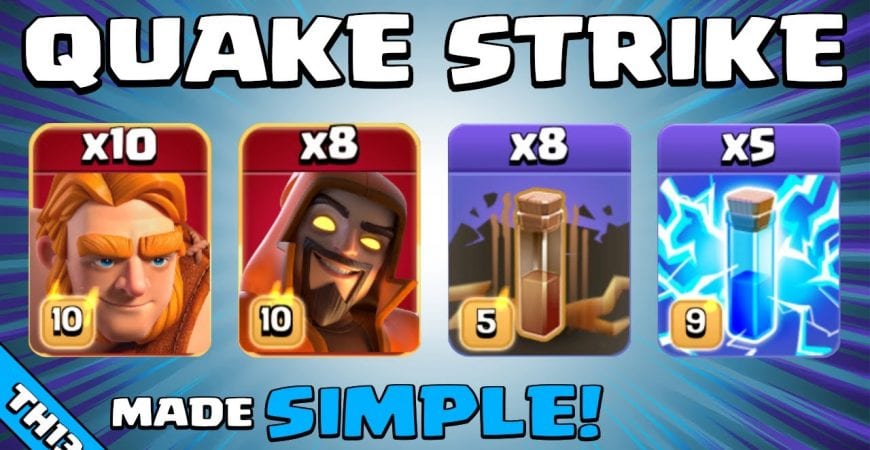 QUAKE STRIKE…CAN ANY BASE SURVIVE THIS ATTACK?! BEST TH13 Attack Strategy | Clash of Clans by Sir Moose Gaming