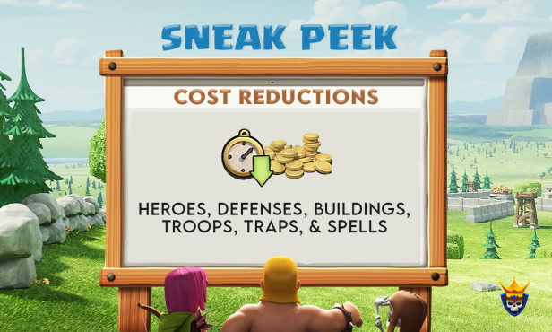 Cost Reductions on Heroes, Buildings, Troops, Traps, and Spells!